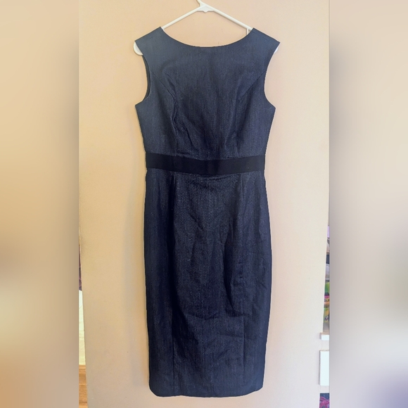 New York & Company Elegant Dark Navy Midi Dress, Size Small - Picture 2 of 7